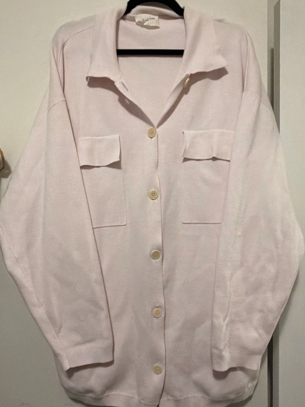 WILFRED FREE RONNIE LIGHT PINK BUTTON UP SWEATER SIZE XL
